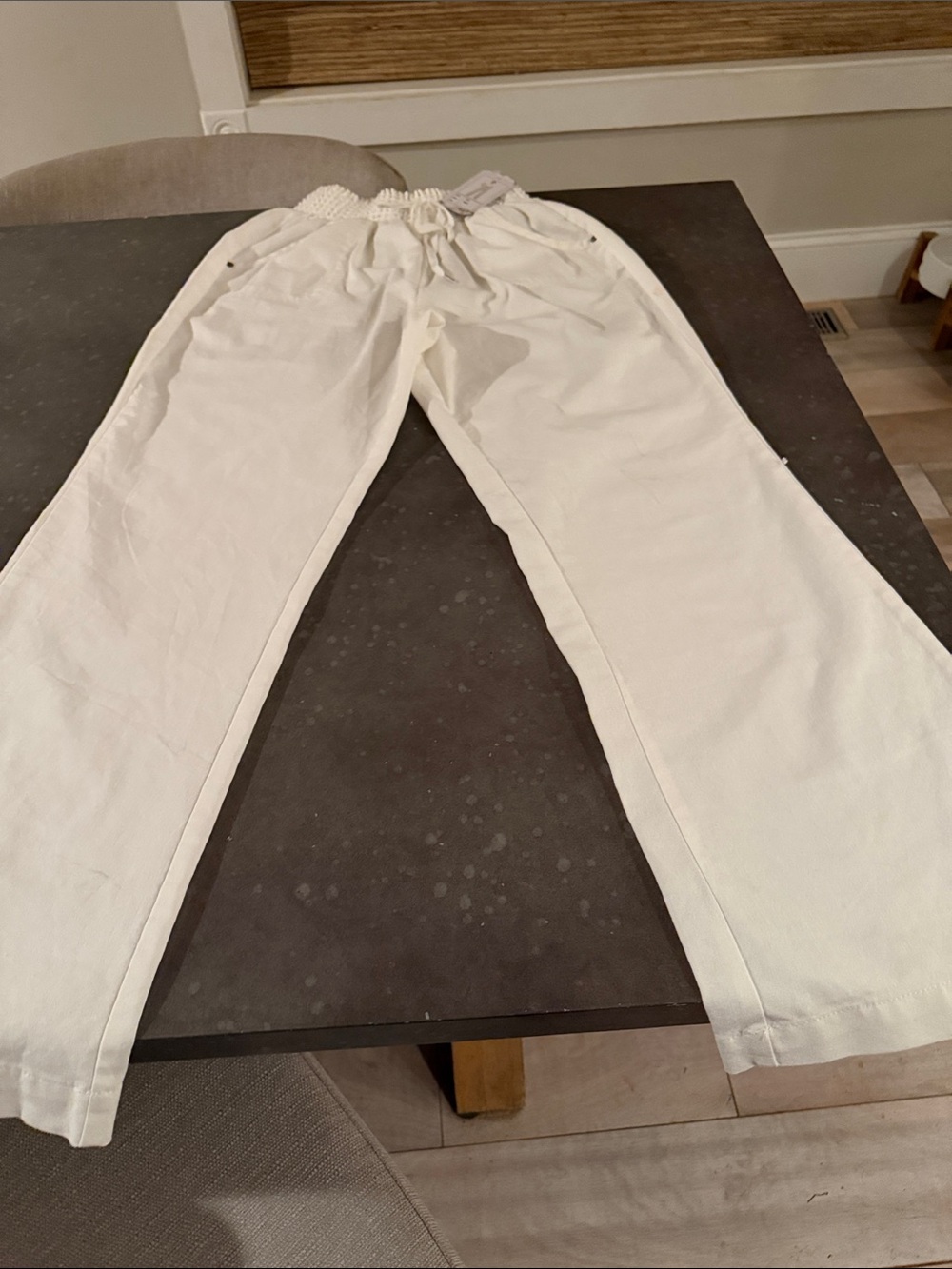 Ciso Wide Leg Pants in Off-White/Cream